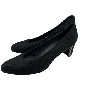 Stuart Weitzman Chicpumps Black Leather Goose Bump Classic Heel Pumps SZ 9.5